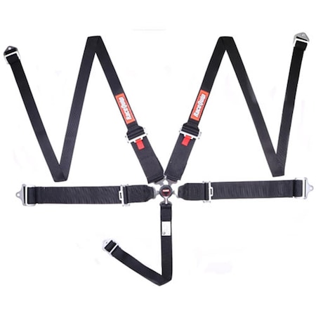 Racequip SFI Camlock 5 Point HANS Style Harness Pull-Down Lap Belt, Black RQP-745005